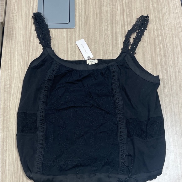 Anthropologie Tops - NWT Anthropologie Tiny Blk  100% Cotton Tank lace Strap Boho Festival Cami MED